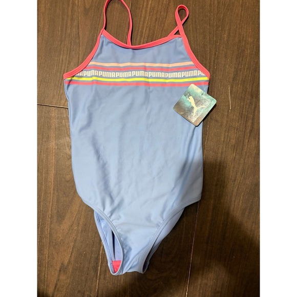 PUMA Girls' Spaghetti Strap One Piece Swimsuit size medium - Picture 1 of 7